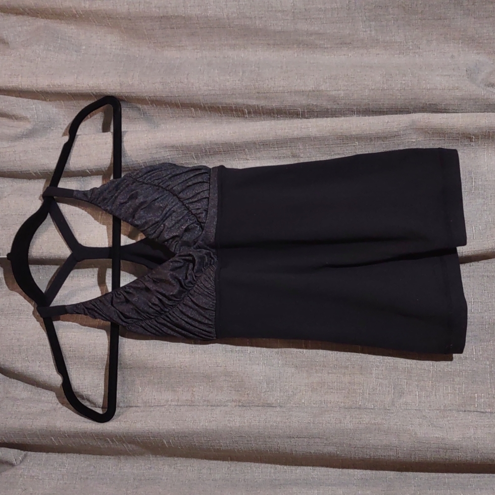 Lululemon Black and Gray Racer back Tank Top size 4
